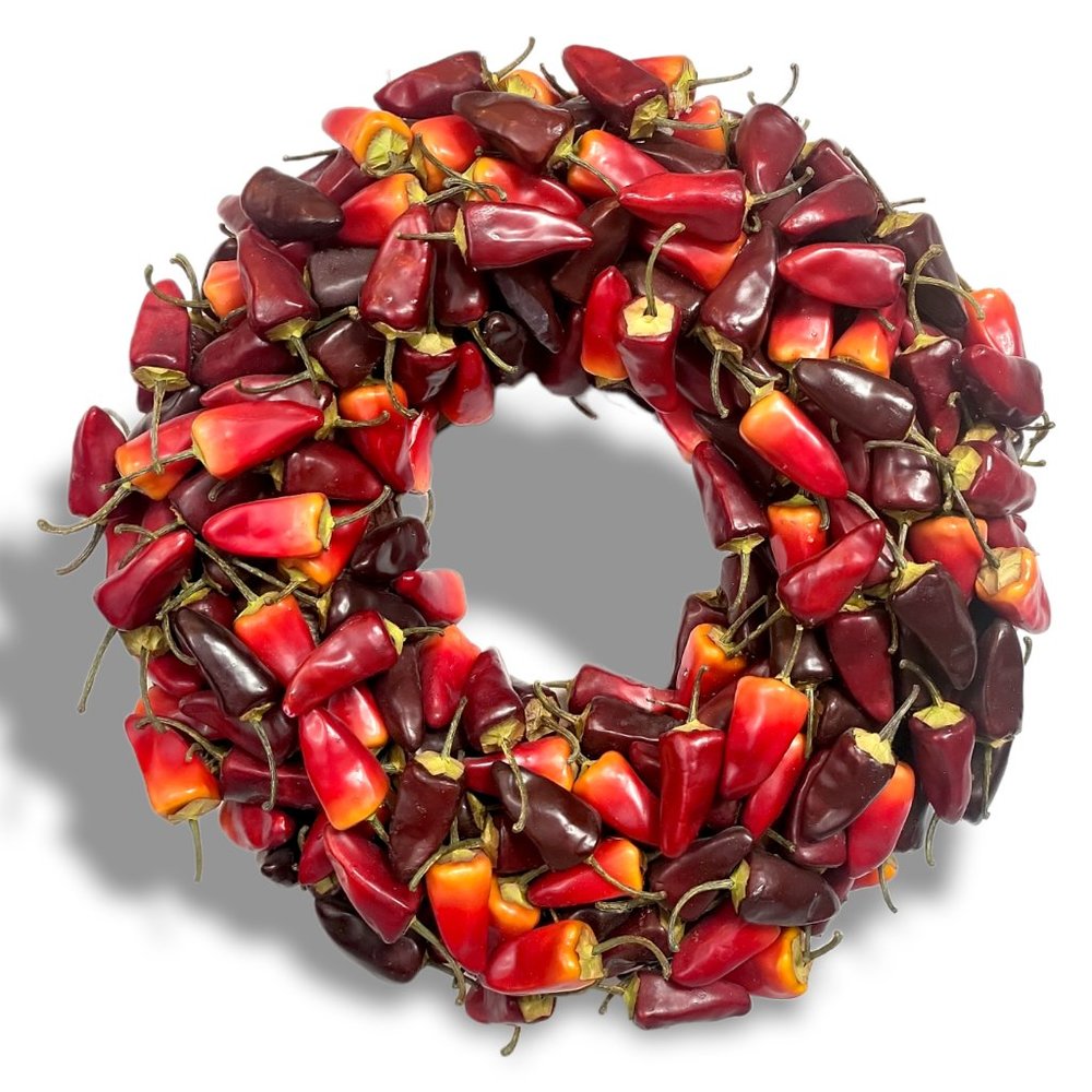 Kitchen Decor Wreath Realistic Red Pepper Dining Home Decor Artificial